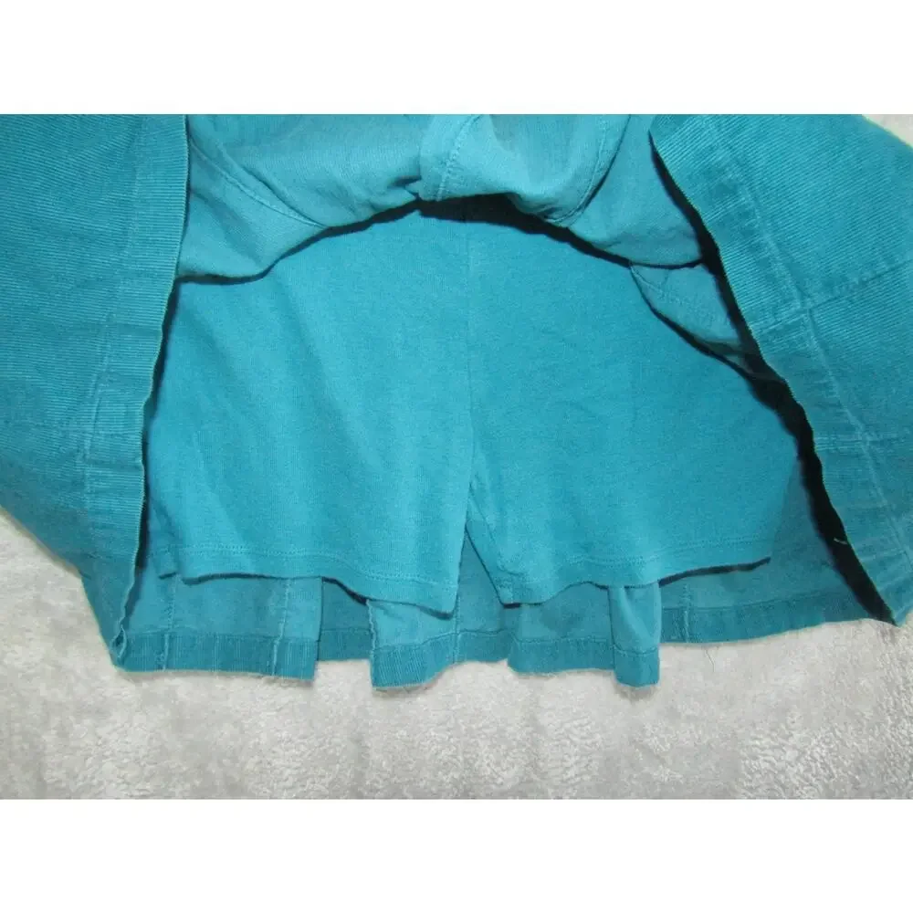 Gymboree Girls 9 Teal Corduroy Skort Pleated Gold Button Detail Fall Winter Outf